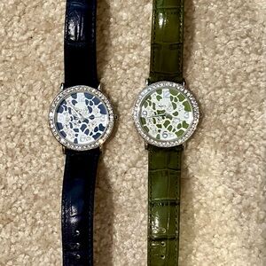 Lot of 2 Women's Quacker Factory Watches NEED BATTERIES